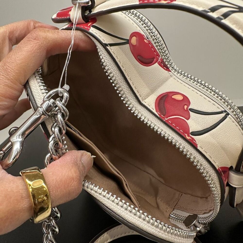 NWT ❤️ Coach Heart Crossbody Bag With Cherry Print CAB06 - Picture 9 of 9